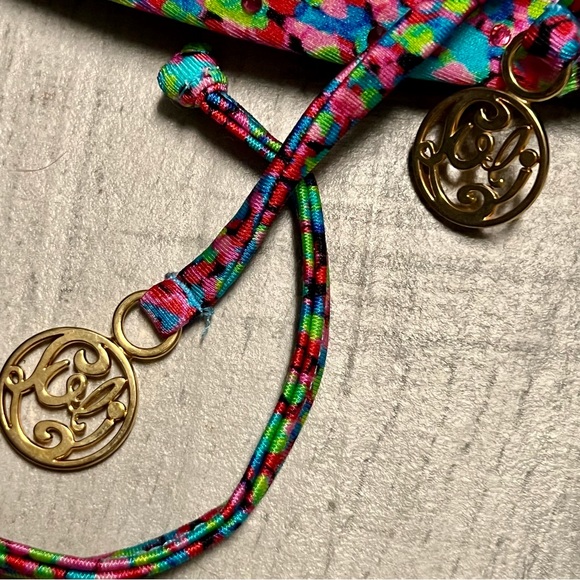 Crystallized LULI FAMA Aqua Pink String Lifting Lined triangle Bikini Top M - Picture 2 of 11